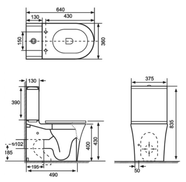 KVit 6L LPF Round Floor Mounted Close Coupled Toilets (Seat Included